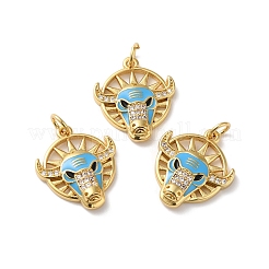 Rack Plating Brass Micro Pave Cubic Zirconia Pendants&nbsp;KK-D074-16G