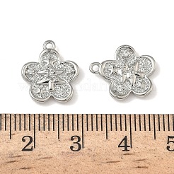 Christmas Brass Micro Pave Clear Cubic Zirconia Pendants&nbsp;KK-A280-03G-P