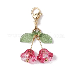 4Pcs 4 Styles Flower Glass & Acrylic Pendant Decorations&nbsp;HJEW-TA00265