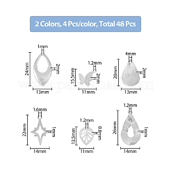 48Pcs 12 Style Rack Plating Brass Pendants&nbsp;KK-FH0006-68