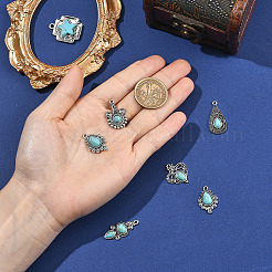 12Pcs 6 Styles Imitation Turquoise Resin Pendants&nbsp;FIND-SZ0019-78