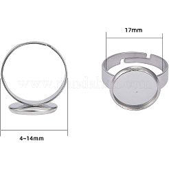Adjustable 304 Stainless Steel Finger Rings Components&nbsp;STAS-UN0001-10