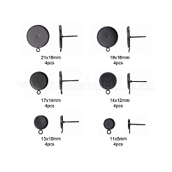 24Pcs 6 Size304 Stainless Steel Stud Earring Settings&nbsp;STAS-ZZ0001-02EB