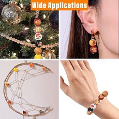 100Pcs 15 Styles Round & Flower Wood European Beads&nbsp;WOOD-CJ0002-45