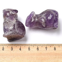 Natural & Synthetic Gemstone Carved Healing Mouse Figurines&nbsp;DJEW-D012-02G