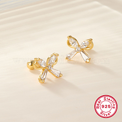 S925 Silver Zircon Butterfly Stud Earrings Unique Design&nbsp;IY5354-1