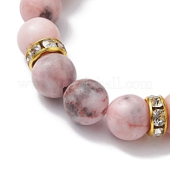 8.5mm Round Natural Pink Zebra Jasper Beaded Stretch Bracelets&nbsp;BJEW-JB10256-02