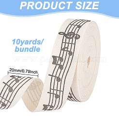 Musical Note Print Polyester Ribbon&nbsp;OCOR-WH0091-25