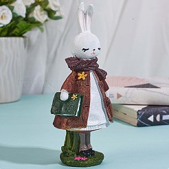 Resin Standing Rabbit Statue Bunny Sculpture Tabletop Rabbit Figurine for Lawn Garden Table Home Decoration ( Brown )&nbsp;JX085A