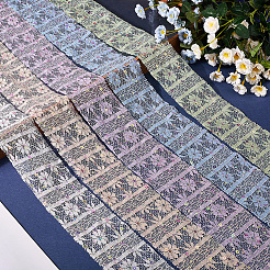 5Yards Polyester Flower Lace Ribbons with Paillettes&nbsp;OCOR-GF0005-24D