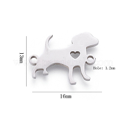 304 Stainless Steel Puppy Links connectors&nbsp;STAS-CJ0001-15
