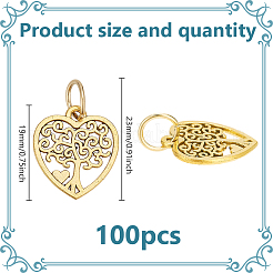 100Pcs Tibetan Style Alloy Pendants&nbsp;PALLOY-GO00038