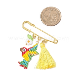 Parrot Glass Seed Bead Brooch&nbsp;JEWB-MZ00006