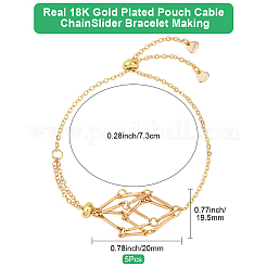 5Pcs Adjustable Braided Brass Macrame Pouch Cable Chain Slider Bracelet Making&nbsp;BJEW-BBC0001-17A