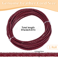 5 Yards Braided Leather Cord&nbsp;WL-CL0001-02C