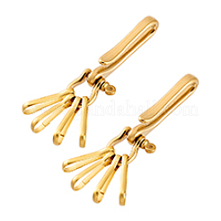 2Pcs Brass Heavy Duty Keychains with 4Pcs Snap Clasps&nbsp;FIND-PH0020-96