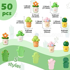 50Pcs 5 Styles Opaque Resin Decoden Cabochons&nbsp;RESI-CJ0003-88