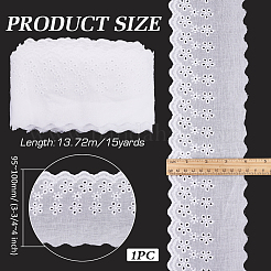 15 Yards Cotton Embroidery Hollow Flower Lace Trim&nbsp;OCOR-WH0003-045B