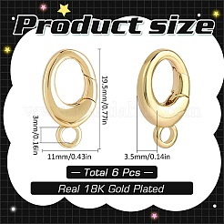 6Pcs Brass Spring Gate Rings&nbsp;FIND-SC0010-92