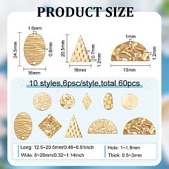 60Pcs 10 Styles Brass Connector Charms&nbsp;KK-BC0011-17