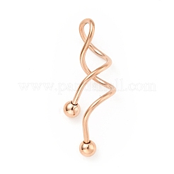 316 Stainless Steel Spiral Barbell&nbsp;AJEW-G042-02RG