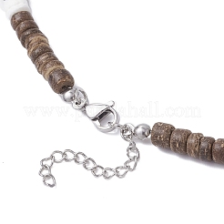 Natural White Shell & Coconut Heishi Beaded Necklaces for Women&nbsp;NJEW-JN05473-02