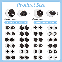 48Pcs 24 Style Glass Doll Craft Eyes Cabochons&nbsp;DIY-OC0011-82B