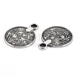 Tibetan Style Alloy Pendants&nbsp;TIBEP-Q089-015-RS
