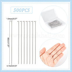 500Pcs 304 Stainless Steel Flat Head Pins&nbsp;STAS-UN0047-87