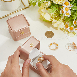 2Pcs PU Leather Ring Gift Boxes&nbsp;LBOX-CL0004-04