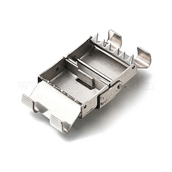 Tarnish Resistant Rectangle 201 Stainless Steel Watch Band Clasps&nbsp;STAS-F067-06