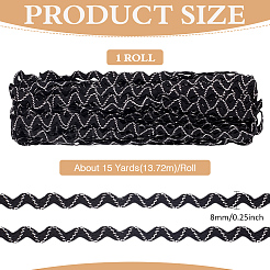 Polyester Wave Lace Ribbon&nbsp;OCOR-WH0078-376B