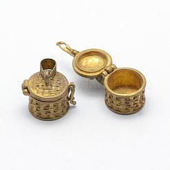 Brass Prayer Box Pendants&nbsp;KK-F722-29C-RS