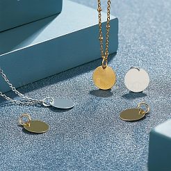 Brass Stamping Blank Tag Charms&nbsp;KK-FH0001-49-NF