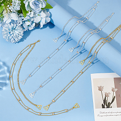 2 Pairs 2 Colors Zinc Alloy & Rhinestone Chain Shoulder Chains&nbsp;AJEW-FG0004-28