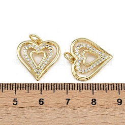 Brass Micro Pave Clear Cubic Zirconia Pendants&nbsp;ZIRC-I367-14G-10