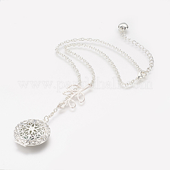 Brass Diffuser Locket Pendant Necklaces&nbsp;NJEW-JN01936