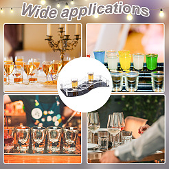 12 Holes S Shaped Transparent Acrylic Wine Glass Organizer Holder with Black Base&nbsp;ODIS-WH0019-13