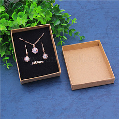 Kraft Paper Cardboard Jewelry Set Boxes&nbsp;CBOX-WH0001-D04