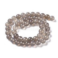 Natural Grey Agate Beads Strands&nbsp;G-G067-8mm-1