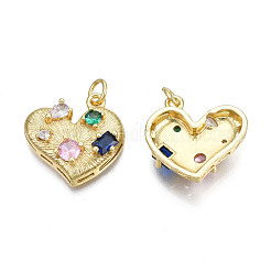 Brass Micro Pave Cubic Zirconia Pendants&nbsp;ZIRC-N039-226