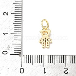 Brass Micro Pave Cubic Zirconia Charms&nbsp;ZIRC-I356-15G-04