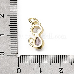 Brass Micro Pave Purple Cubic Zirconia Charms&nbsp;CU-L001-18G-10