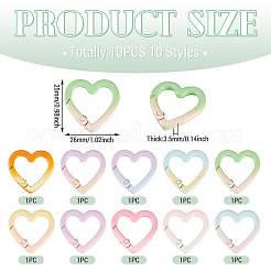 10Pcs 10 Colors Baking Paint Alloy Spring Gate Rings&nbsp;FIND-TA0009-95
