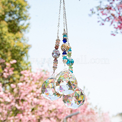 3Pcs 3 Colors Glass Teardrop Pendant Decorations&nbsp;FIND-SP0002-52