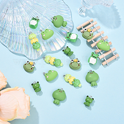 18Pcs 6 Styles Opaque Resin Pendants&nbsp;RESI-YW0004-56