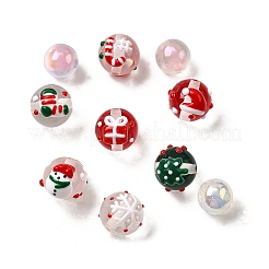 65Pcs Christmas Theme Resin Enamel Beads&nbsp;RESI-Z041-01