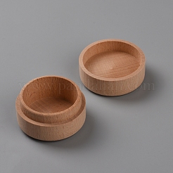 Baby Print Round Wood Deciduous Teeth Storage Boxes&nbsp;CON-WH0100-01A