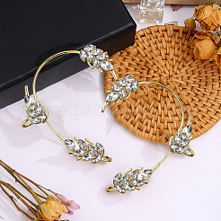 4Pcs 4 Styles Leaf Alloy Rhinestone Cuff Earrings&nbsp;EJEW-GO0002-29