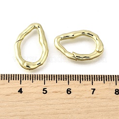 Brass Irregularity Spring Gate Rings&nbsp;KK-U072-43B-G
